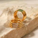 Serenity Glitzernder Ring in Gold